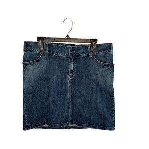 Gap Maternity Denim Skirt Medium Wash Size 4 Elastic Waistband Adjustable Tabs